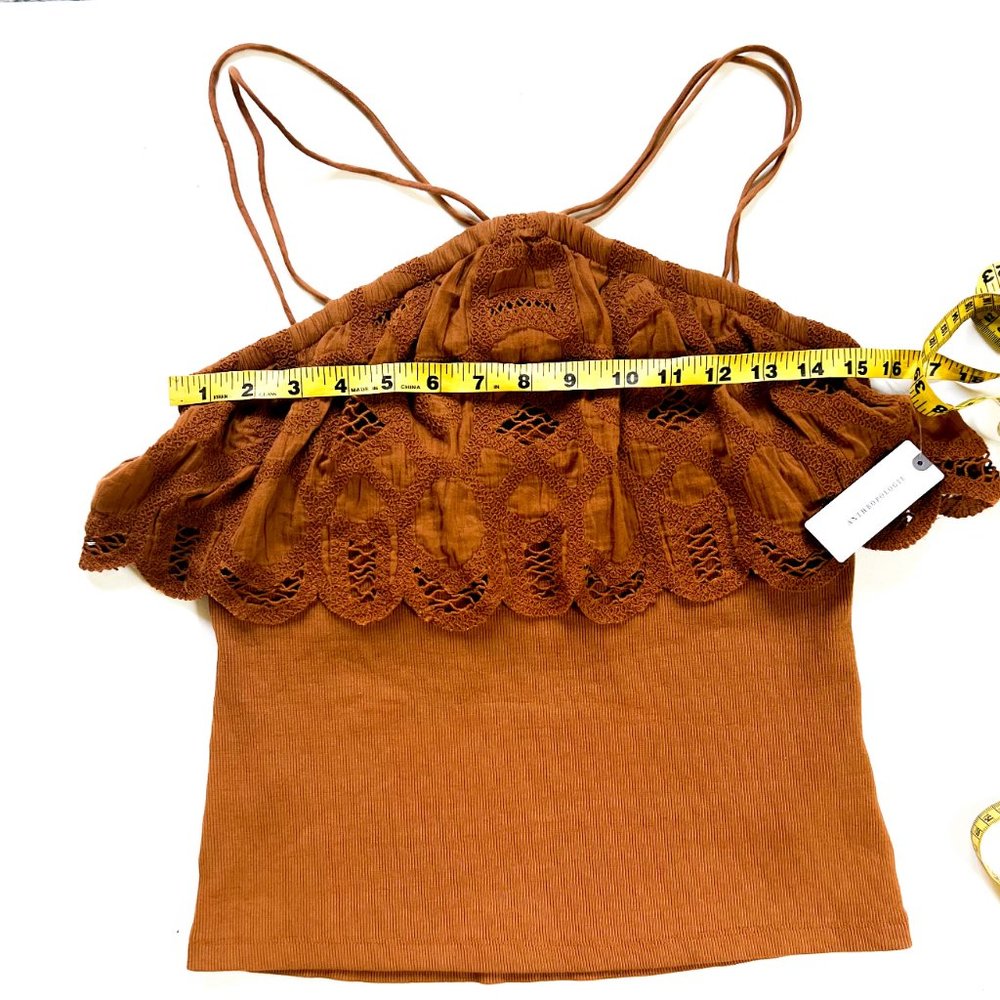 NWT anthropologie strappy tank top w/lace detail M - Picture 6 of 7